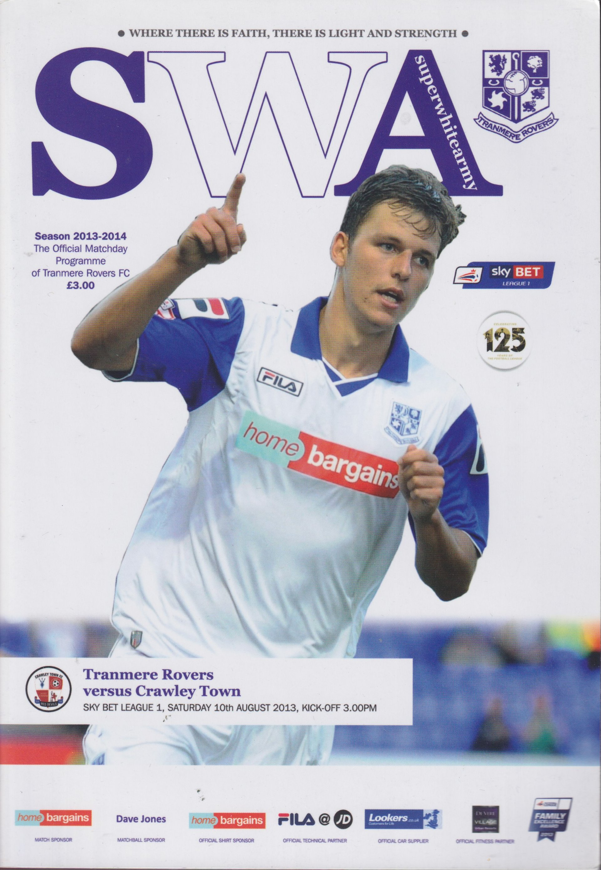 Tranmere Rovers v Crawley Town match programme